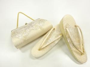 御所車模様織出し和装バッグ・草履セット（草履23センチ）